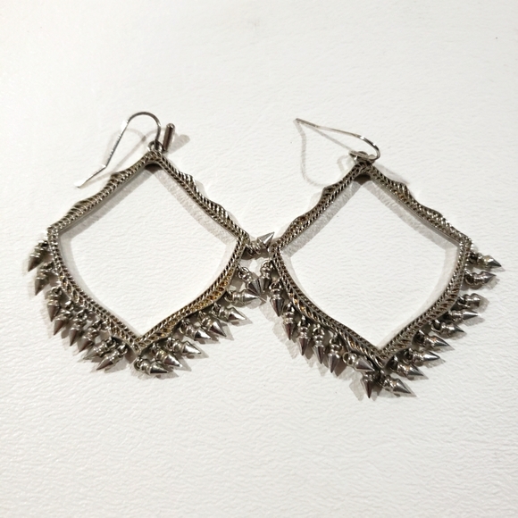 Kendra Scott Silver Lacy Fringe Drop Earrings - Picture 3 of 5